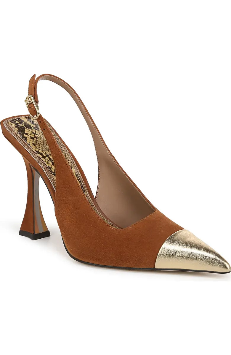 Odette Slingback Pointed Cap Toe Pump (Women) | Nordstrom