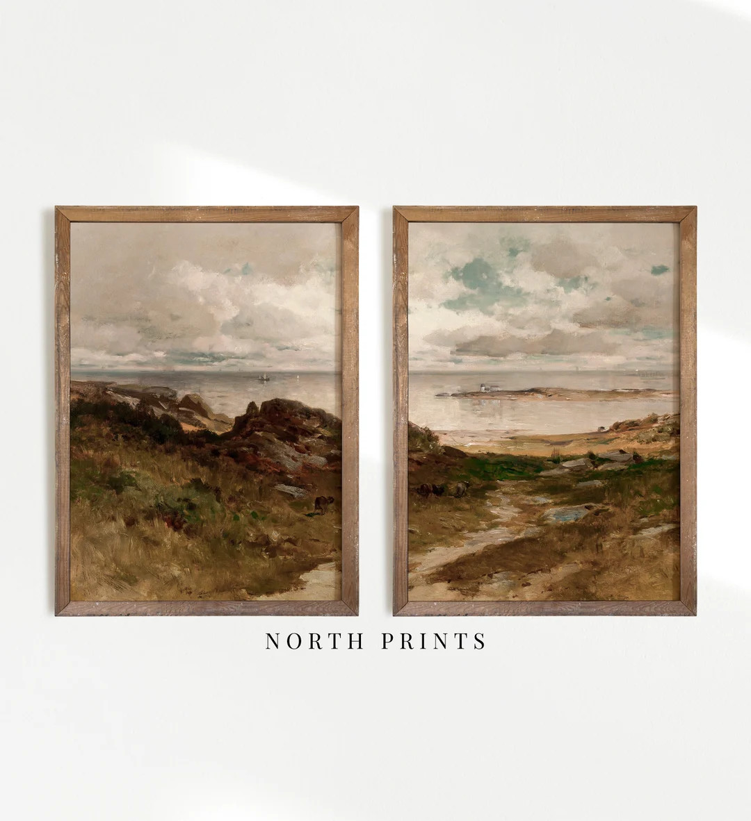 Vintage Coastal Landscape Print SET Moody Antique Paintings Digital PRINTABLE S37 - Etsy | Etsy (US)