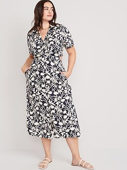 Cutout Midi Shirt Dress for Women | Old Navy (US)