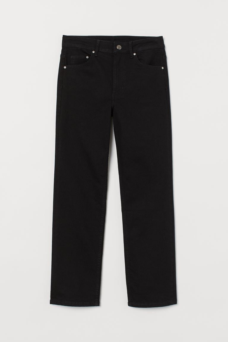 5-pocket, ankle-length jeans in washed stretch denim. High waist, zip fly with button, and straig... | H&M (US + CA)