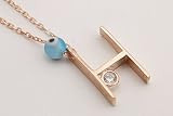 Turkish Handmade Jewelry Gold Colored Initial H Letter Necklace 925 Sterling Silver | Amazon (US)