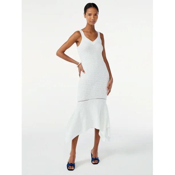 Scoop Women's Sleeveless Crochet Midi Dress - Walmart.com | Walmart (US)