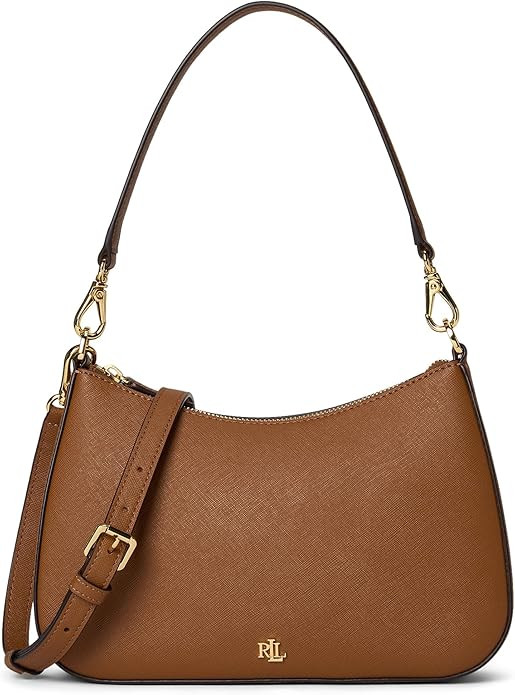 Lauren Ralph Lauren Crosshatch Leather Medium Danni Shoulder Bag | Amazon (US)
