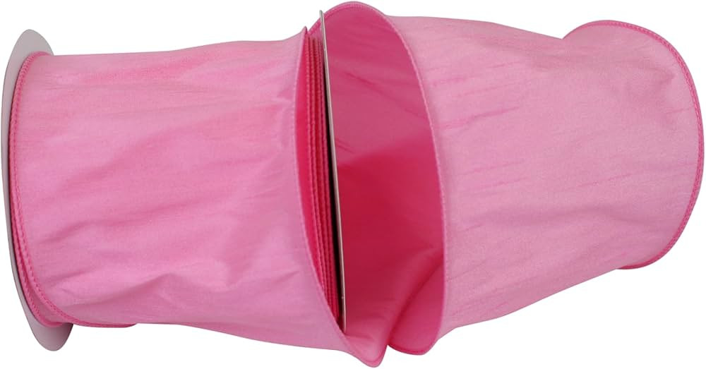 Reliant Ribbon 92975W-061-10F Dupioni Supreme Wired Edge Ribbon, 4 Inch X 10 Yards, Pink | Amazon (US)