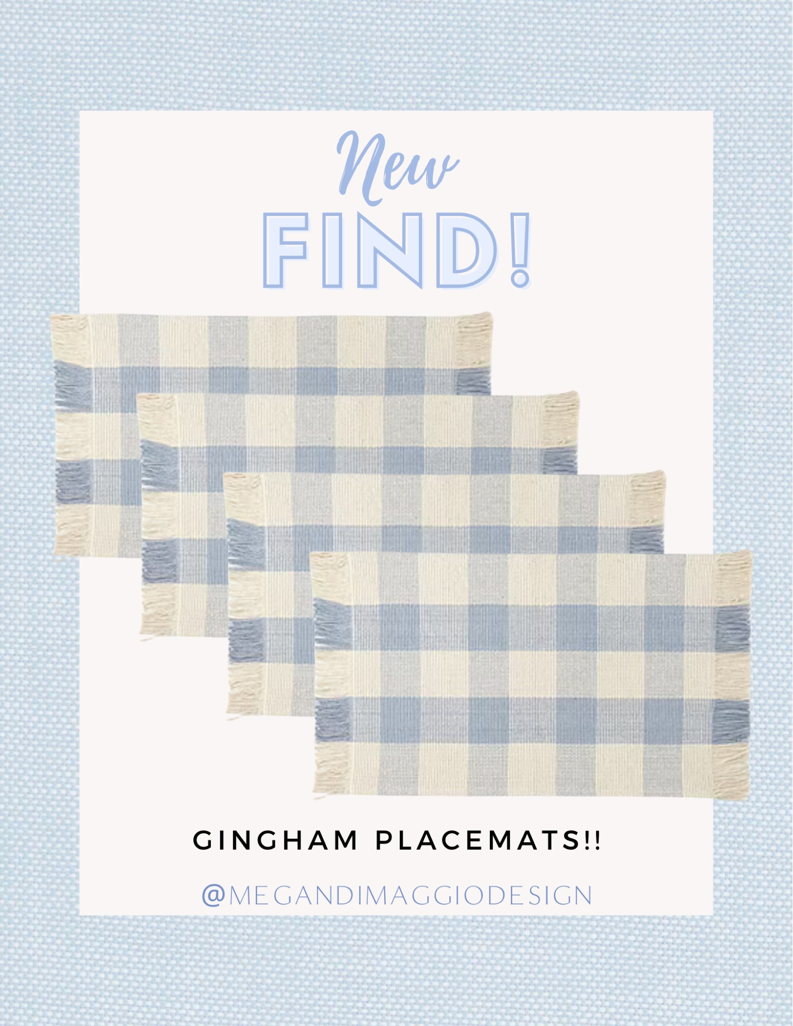 Major sale alert on these new blue gingham placemat find!! 😍🙌🏻 Snag a set of 4 for just over $20! 🤯 Also linked the matching table runner & napkins 🤍

#LTKSaleAlert #LTKHome #LTKFindsUnder50