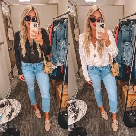 The best chic blouse of the sale! I’m in a medium and 28 in denim 