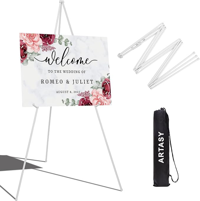 ARTASY 63" Easel Stand for Wedding Signs, Posters, Portable Artist Easel for Painting Canvas, Tri... | Amazon (US)