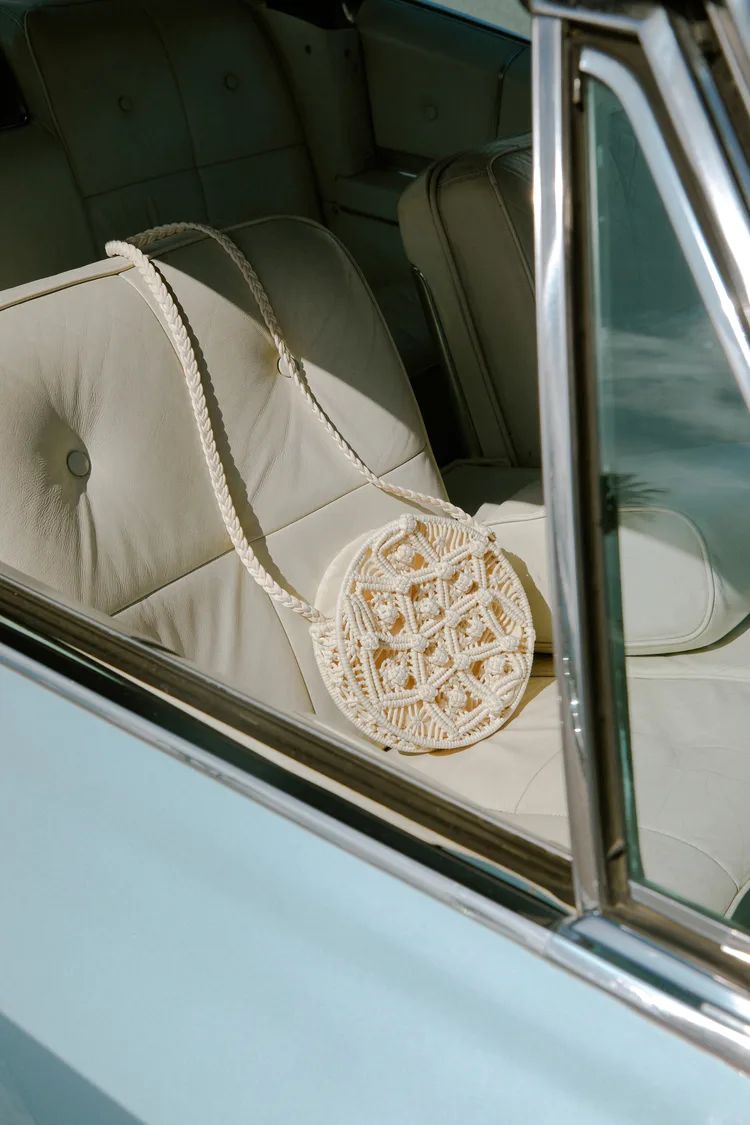 Seaside Necessities Ivory Woven Macramé Round Crossbody Bag | Lulus (US)