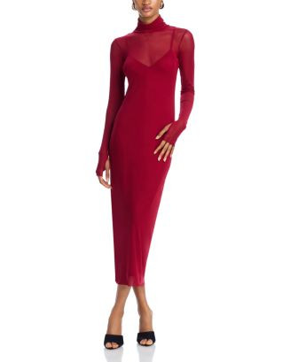 Shailene Mock Neck Mido Dress | Bloomingdale's (US)