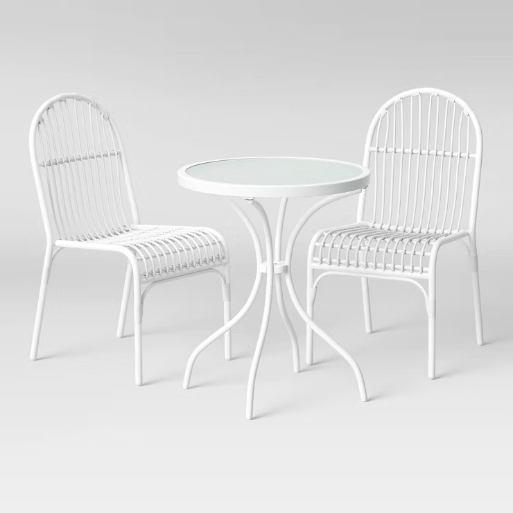 Myrtle 3pc Metal Patio Bistro Set - White - Opalhouse™ | Target