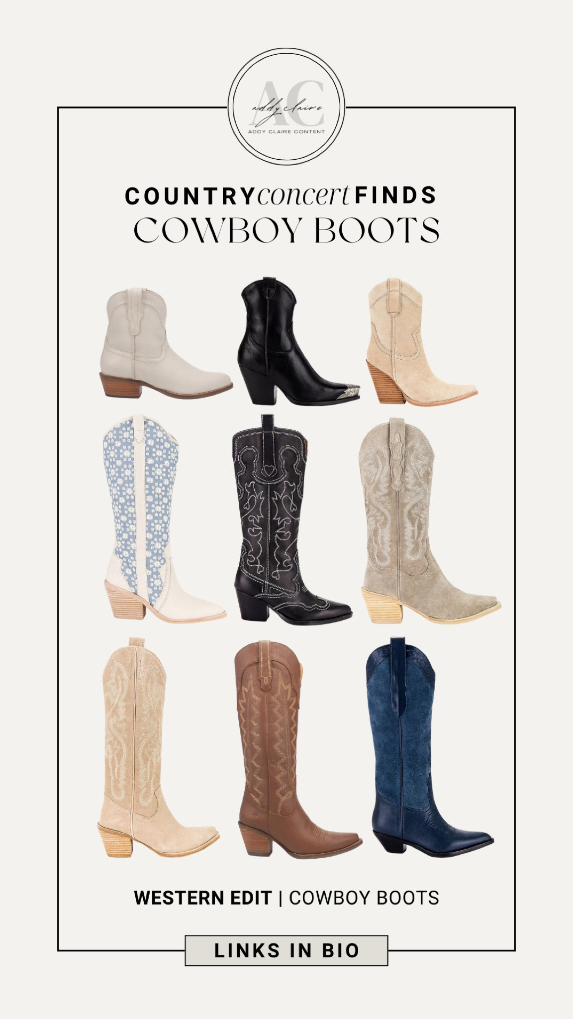 My favorite cowboy boots for 2024
Women's cowboy boots/ costal cowgirl outfit/ affordable women's boots/ amazon cowboy boots/ tall white boots/ country concert outfit

#LTKStyleTip #LTKShoeCrush #LTKFestival