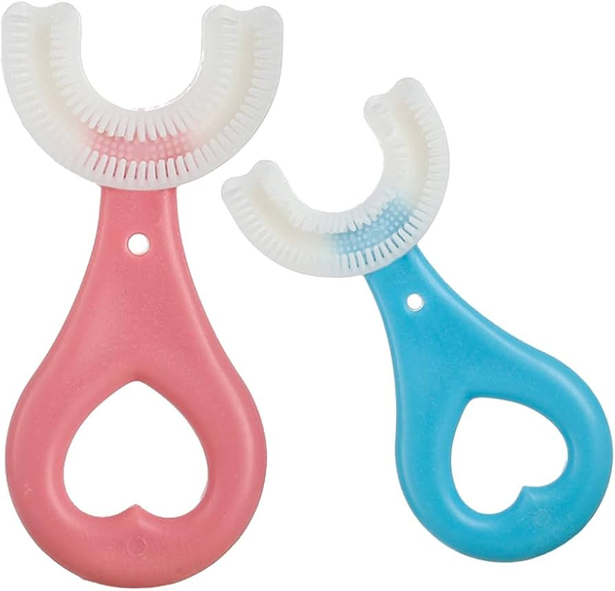 2 Pcs U-Shaped Kids Toothbrush, Premium Soft Manual Training Toothbrush for Kids 2-6 Years Old. (... | Amazon (US)