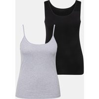 2 Pack of Lace Trim Undershirts - Cami, Tank | Ulla Popken - US