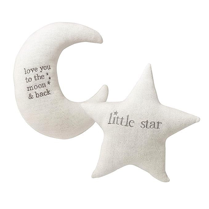 Lillian Rose White Star and Gray Moon Nursery Pillow Set | Amazon (US)