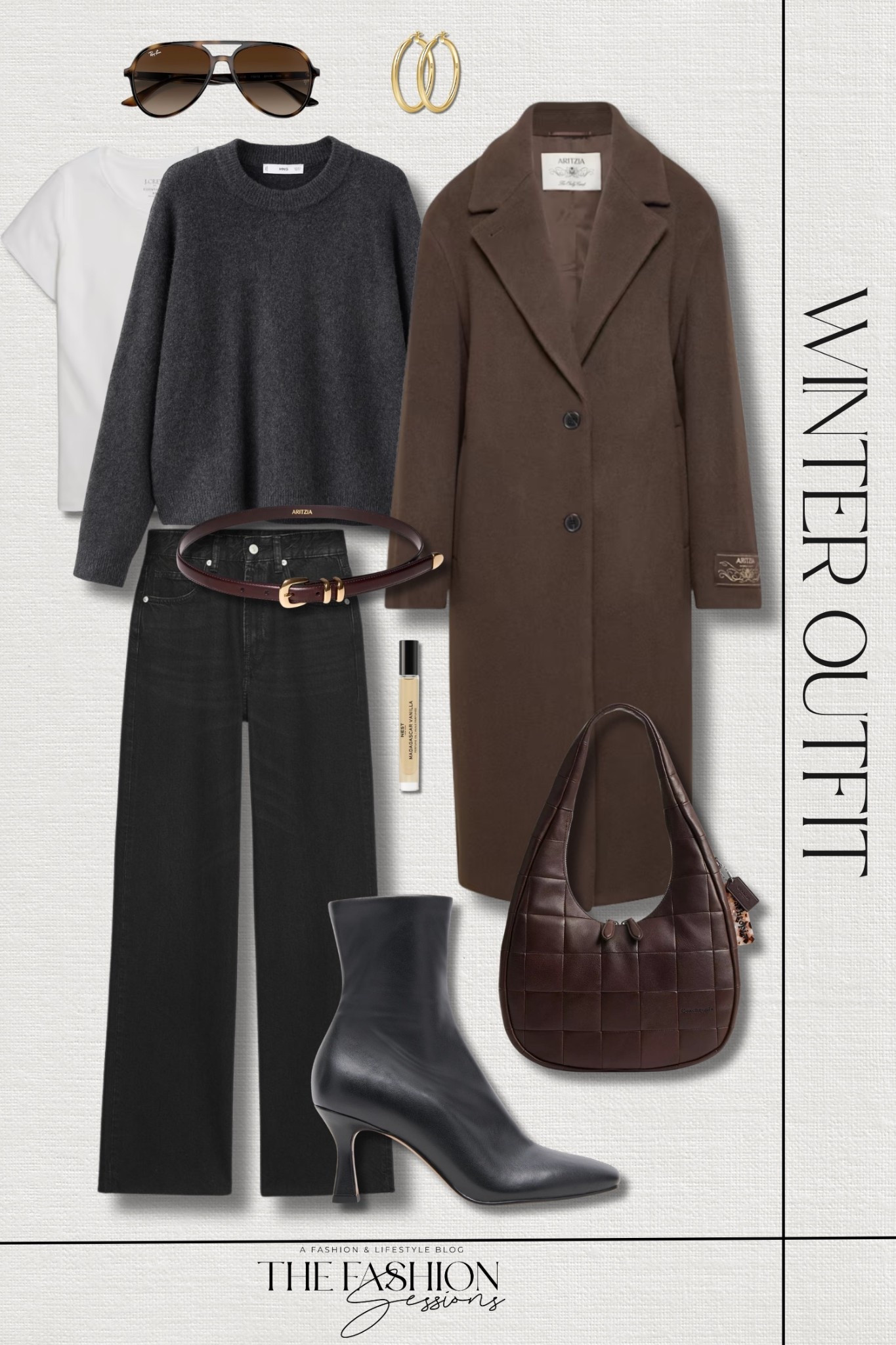 Stylish winter layers outfit inspo.
soft wool cashmere coat | medium knit sweater | wide leg jeans | white t-shirt | glamor boots | Ray-Ban aviators | leather crescent shoulder bag | gold hoop earrings | winter outfit | women's outerwear | elevated casual

#LTKSeasonal #LTKOver40