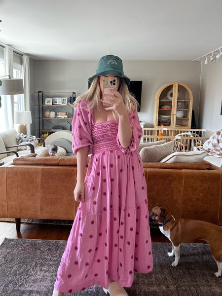 Free people pink embroidered dress dreams 