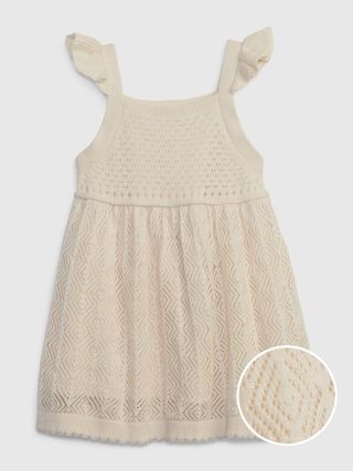 Baby Crochet Flutter Sleeve Dress | Gap (US)