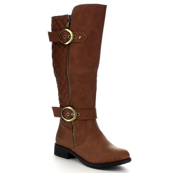 Beston CB31 Women's Quilted Knee High Riding Boots | Bed Bath & Beyond