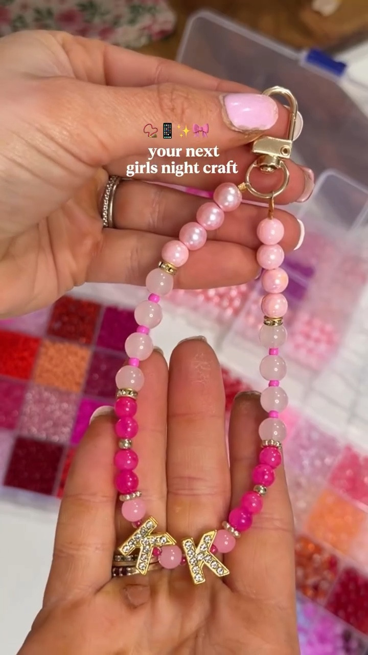 DIY beaded phone wristlet keychains 📿📱🎀 the perfect Valentine’s Day craft night with your girls!!

Follow @kimberlyj_king & Comment PHONE & I’ll dm you the links to everything I used + step by step instructions 💗 

These are so cute & practical and you can use any color beads and charms to make it yours! I recommend using different sizes of beads & spacer beads for best results  #amazonfinds #girlsnight #easycraft #craft #easydiy #diy #craftideas #galentines #valentines #keychain