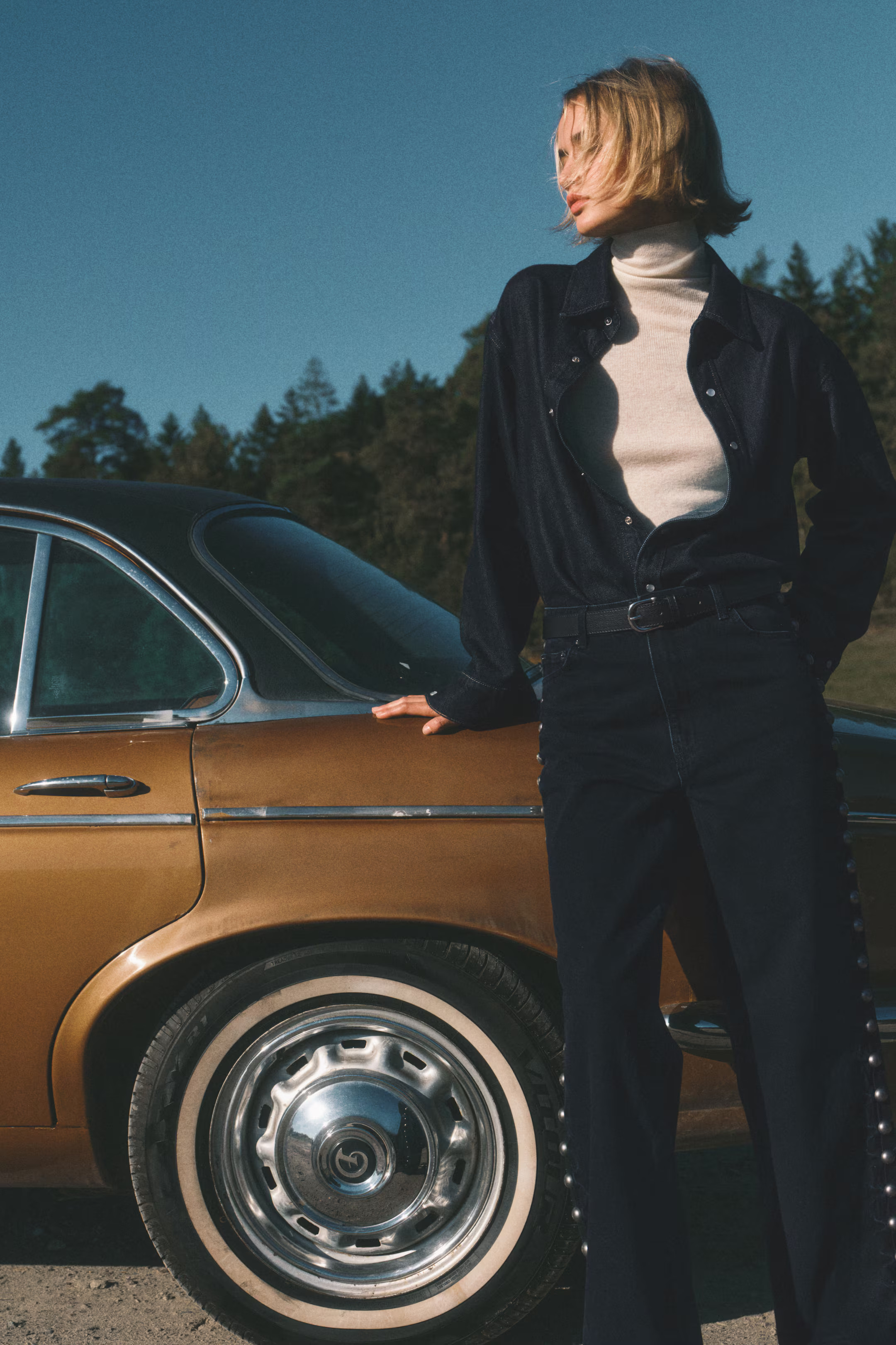 Studded Jeans - Dark denim blue - Ladies | H&M US | H&M (US + CA)