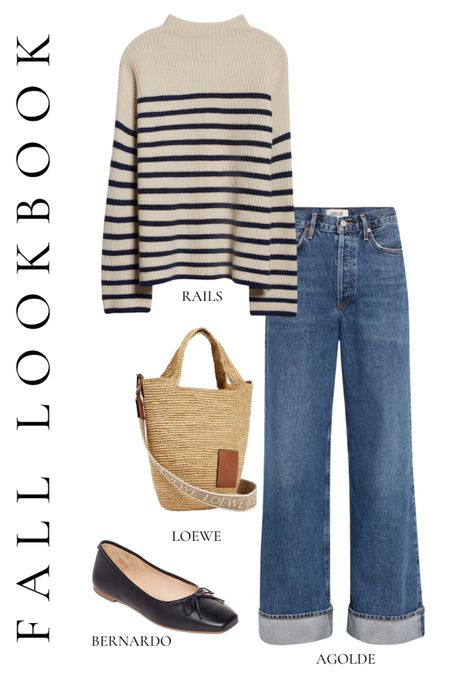 Fall lookbook - stripe sweater - denim - my favorite bag - ballet flats - xs - 24 - TTS 

#LTKSeasonal