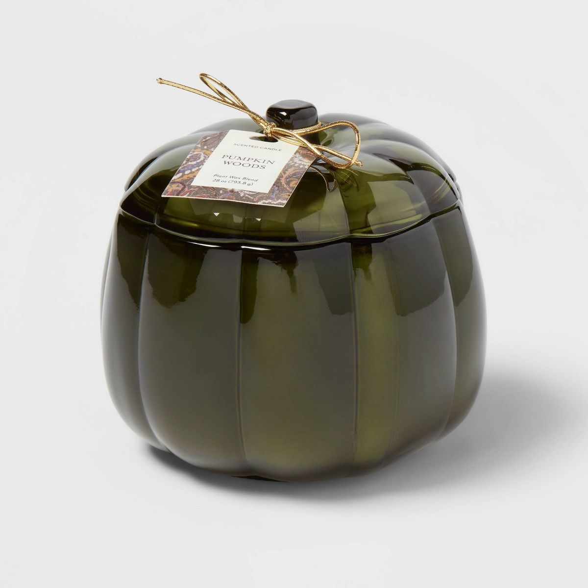 Glass Figural Pumpkin Woods Candle Green - Threshold™ | Target