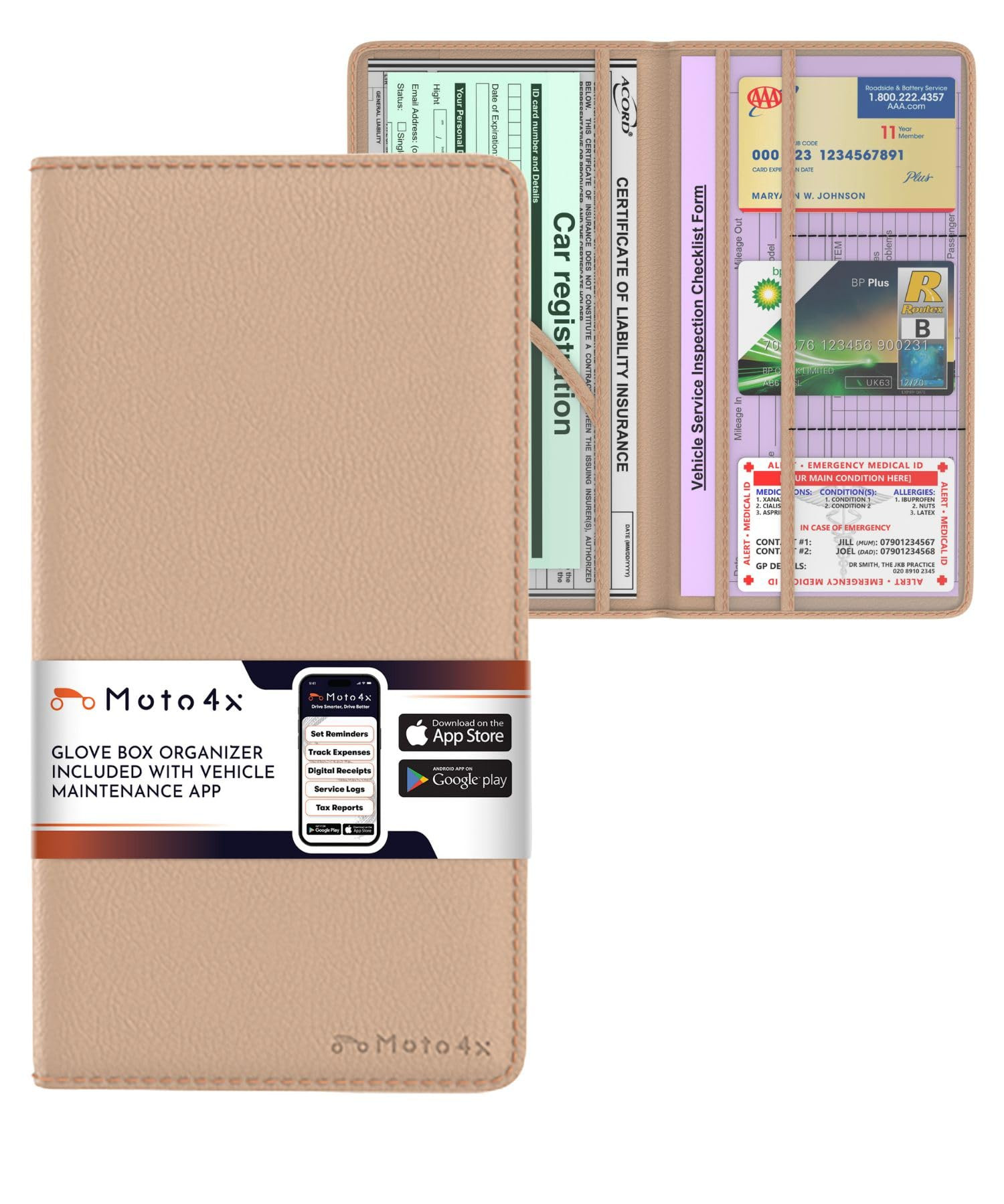 Premium Leather Magnetic Shut Car Registration & Insurance Card Holder, Glove Box Organizer for L... | Amazon (US)