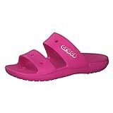 Crocs Unisex Classic Two-Strap Slide Sandals, Electric Pink, 11 US Men | Amazon (US)