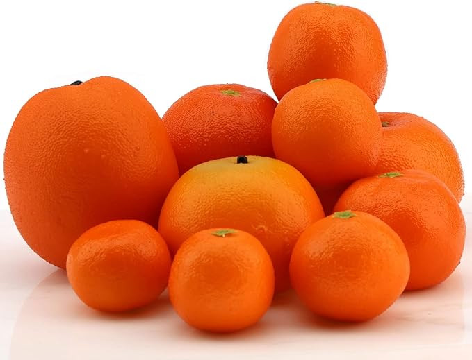 Woration Fake Lifelike Oranges Set Artificial Simulation Fruit Oranges Tangerine for House Kitche... | Amazon (US)