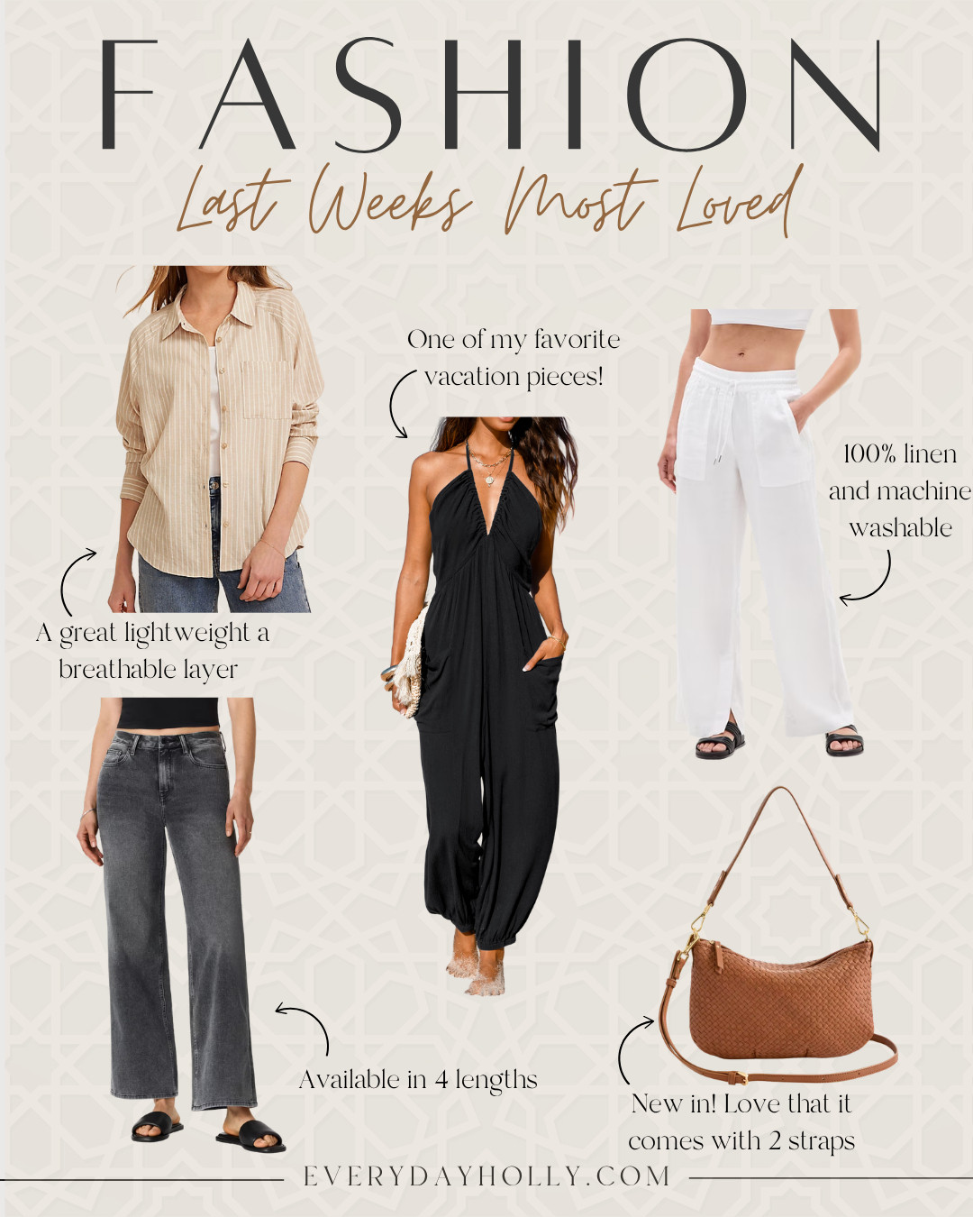 Last week's most loved fashion finds, these are such easy pieces for spring and summer. Lightweight layers, breathable linen, and comfortable staples that you can mix and match for everyday, travel days, and beach nights.

amazon fashion finds, vacation outfit ideas, linen pants outfit, casual spring style, neutral outfit inspo, everyday wardrobe staples, travel outfit inspo, lightweight layering pieces, comfortable chic outfits, EverydayHolly 

 #LTKootd #LTKSeasonal #LTKPetite