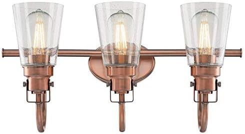 Westinghouse Lighting 6574800 Ashton Three-Light Indoor Wall Fixture, Washed Copper Finish with C... | Amazon (US)