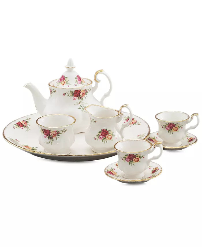 Royal Albert Serveware, Old Country Roses 9 Piece Mini Tea Set - Macy's | Macy's
