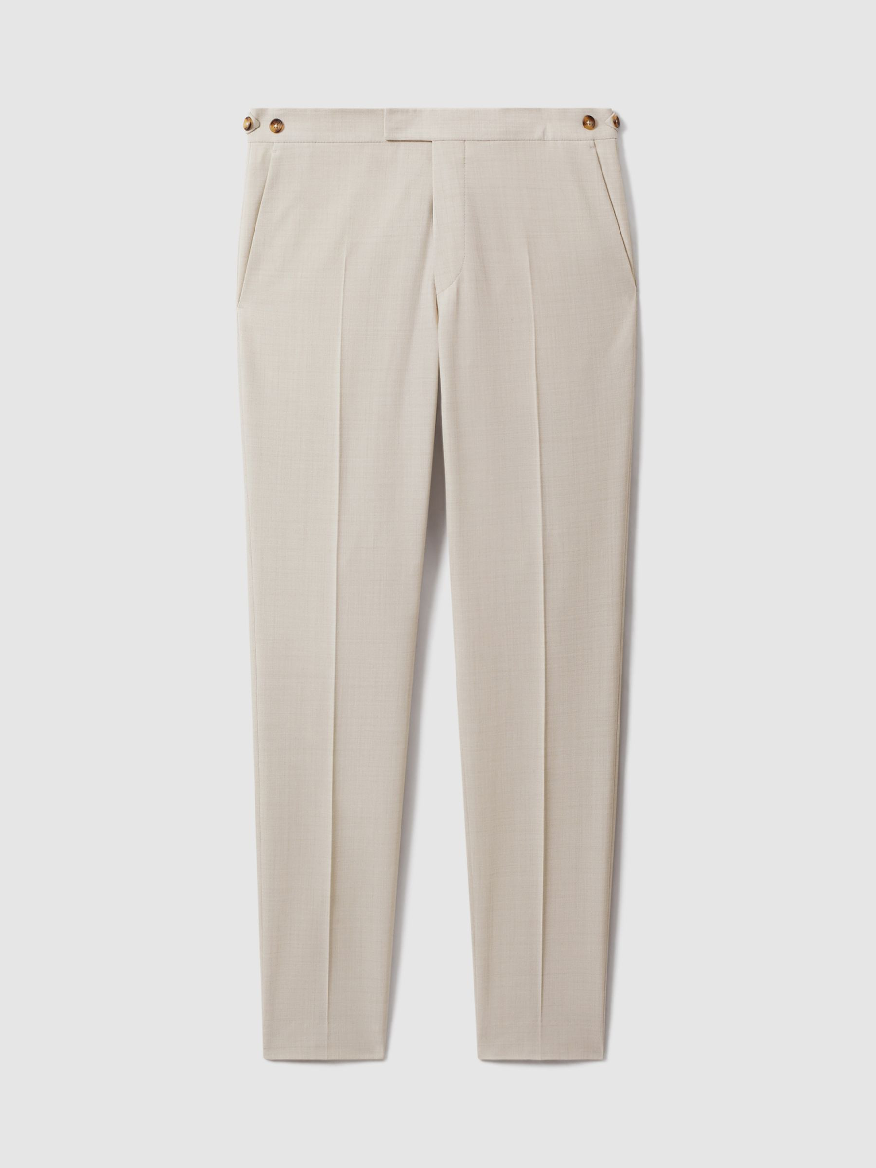 Reiss Slim Fit Side Adjuster Trousers in Stone - REISS | Reiss UK