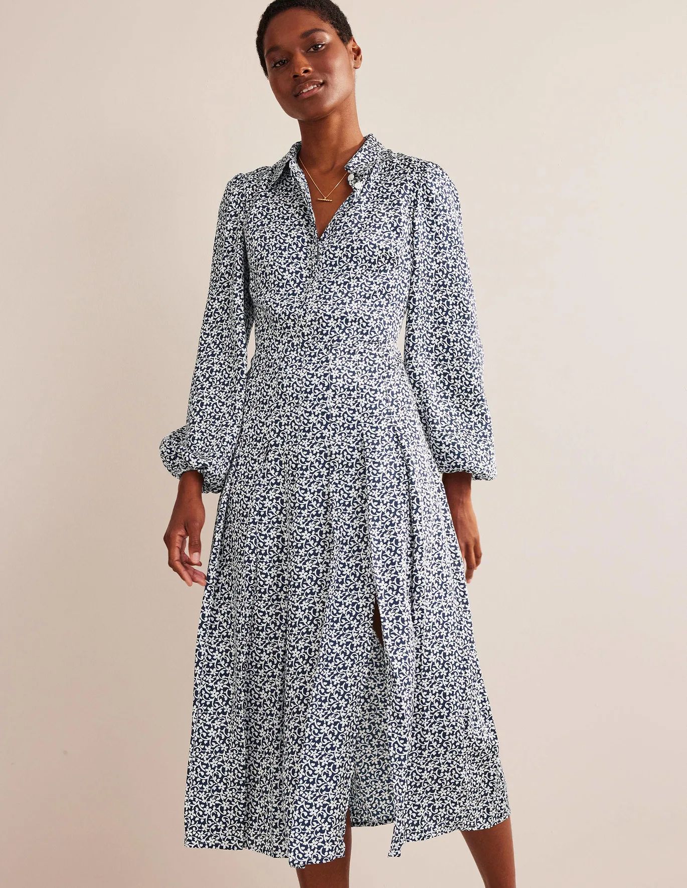 Pleated Skirt Midi Shirt Dress | Boden (UK & IE)