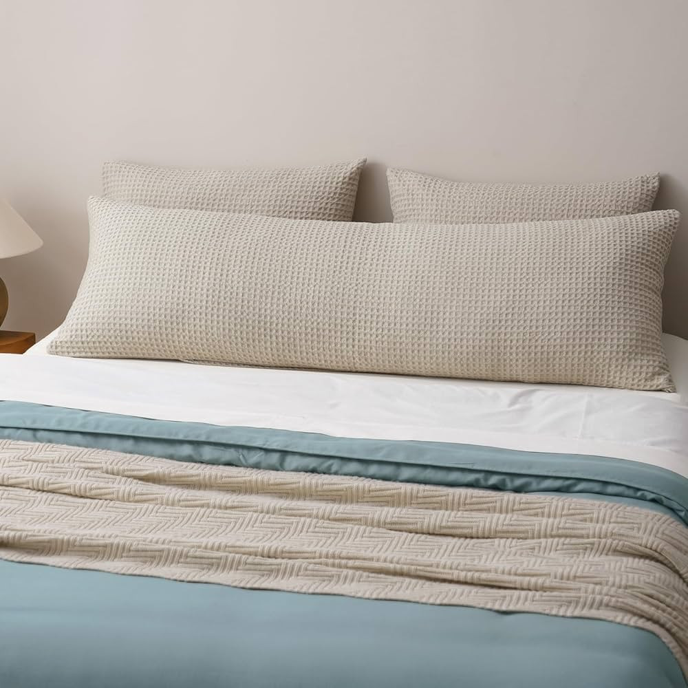 PHF Ultra Soft Waffle Weave Body Pillowcase 20" x 54", No Insert, Breathable & Skin-Friendly Body... | Amazon (US)