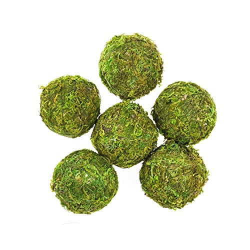 Tongcloud 6pcs Natural Green Moss Decorative Ball,Natural Green Moss Balls Handmade Decorative Hanging Balls for Garden Patio Home Table Decor Party Weddings Display Props Decor 2.36in (Green, 6) | Amazon (US)
