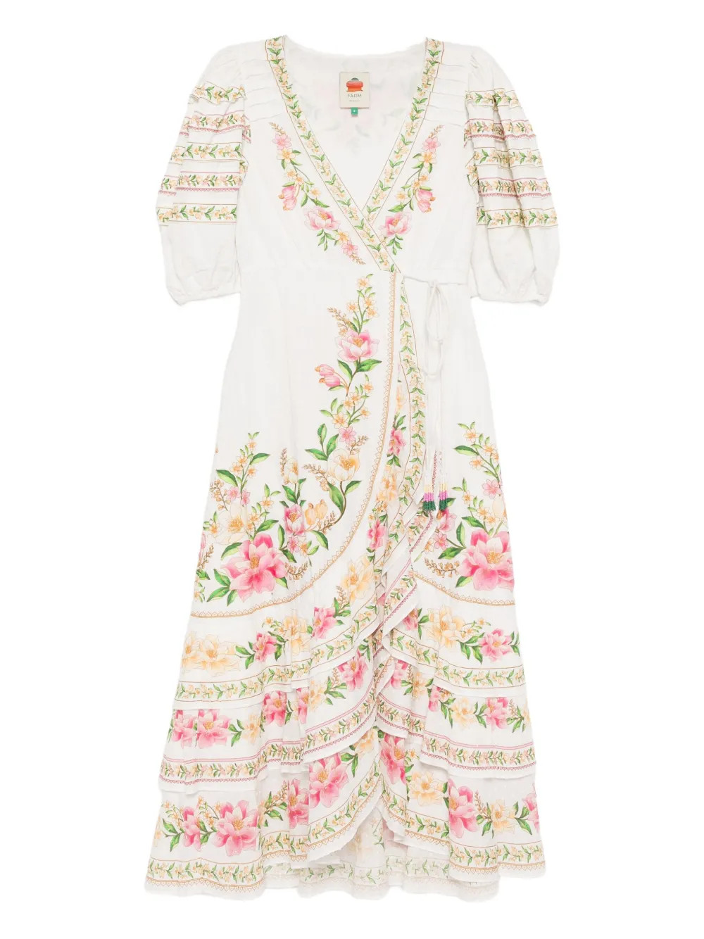 FARM Rio Palm Dream Wrap Dress | Neutrals | FARFETCH | Farfetch Global