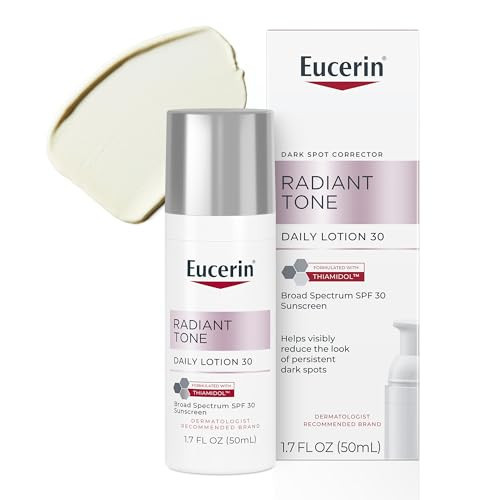 Eucerin Radiant Tone Daily Face Lotion with SPF 30, Dark Spot Corrector with Thiamidol, Face Moisturizer Helps Visibly Reduce the Look of Persistent Dark Spots, All Skin Types, 1.7 Fl Oz Bottle | Amazon (US)