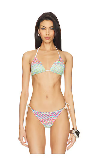 PQ Triangle Bikini Top in Pink,Mint. - size M | Revolve Clothing (Global)