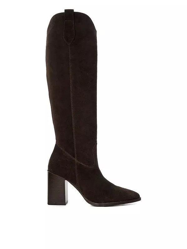 Dune London Tavern Suede Western Boot - Brown | Very (UK)