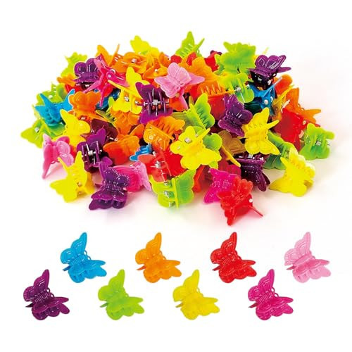 50 Pieces Assorted Color Butterfly Hair Clips, Beautiful Mini Butterfly Hair Clips Hair Accessories for Women and Girls (50 Pack Random color) | Amazon (US)
