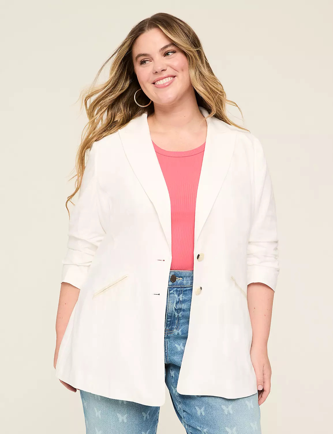 Linen 3/4-Sleeve Jacket | Lane Bryant (US)