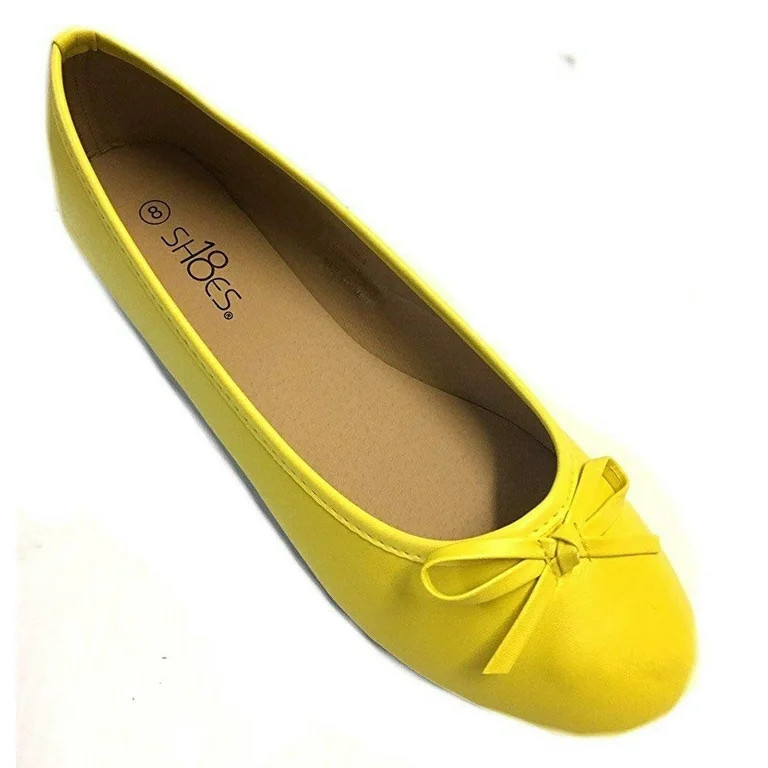 Shoes8teen Womens Ballerina Ballet Flats Shoes 8500 Canary Yellow 10 | Walmart (US)