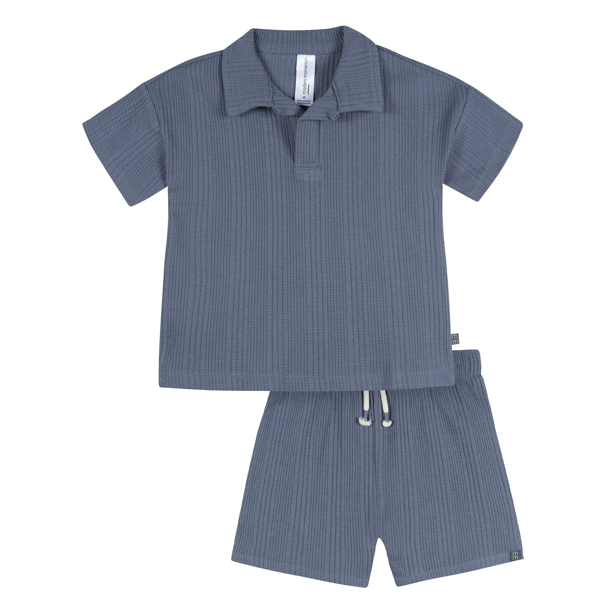 Modern Moments by Gerber Toddler Boy Johnny Collar and Short Outfit Set, 2-Piece, Sizes 12 Months... | Walmart (US)