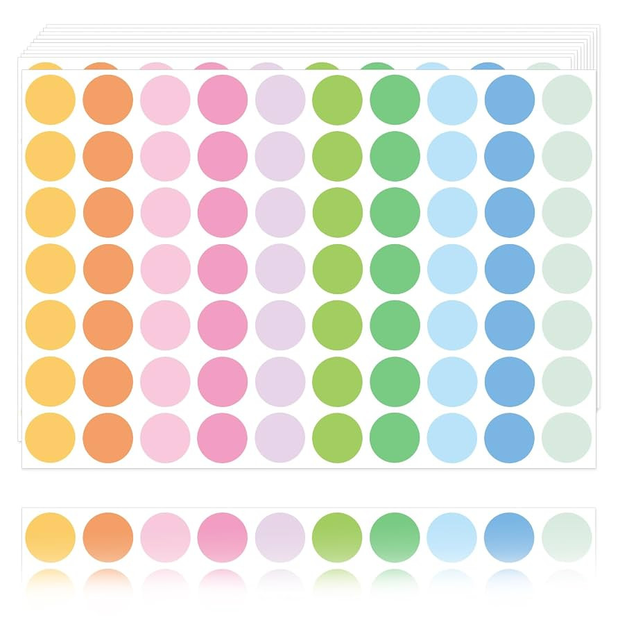 3500 PCS Colored Dot Stickers 3/4 Inch Circle Round Yard Garage Sale Stickers Color Coding Labels... | Amazon (US)