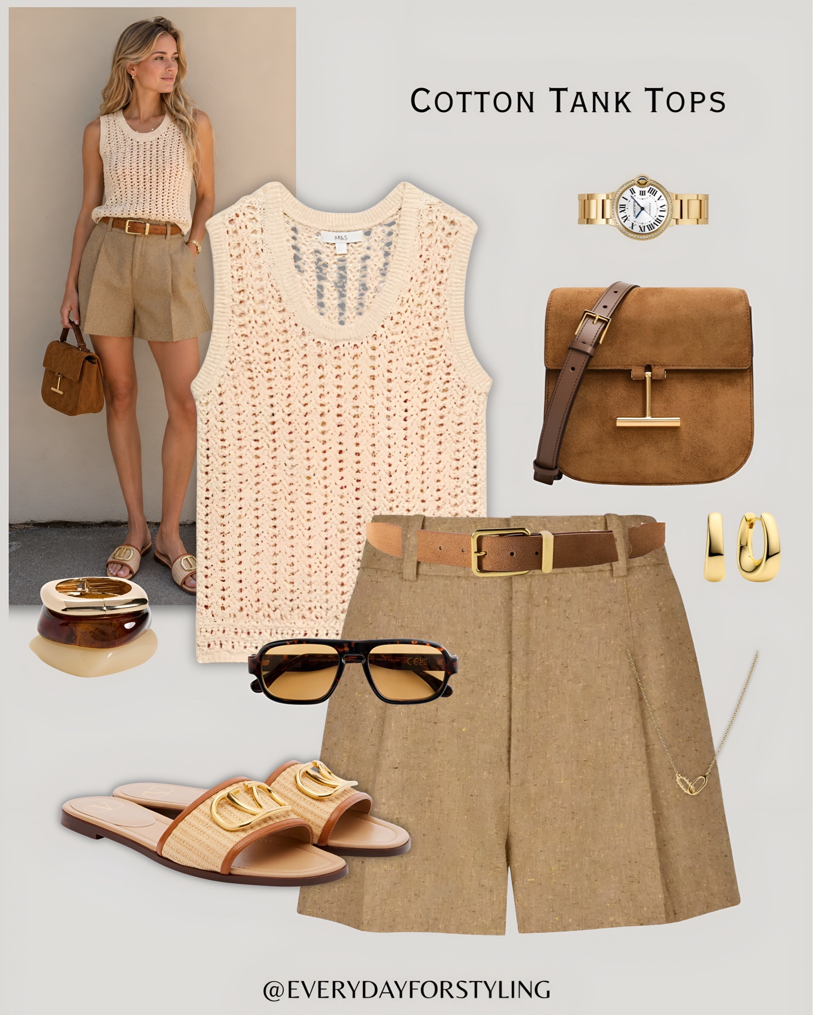Crochet tank and camel shorts — simple, chic and effortlessly put together 🤎

cotton tank top outfits 2026, how to style a tank top, summer tank top outfit ideas, crochet tank top look, knit tank top styling, stripe tank top outfit, knotted tank top summer, tank top with wide leg jeans, tank top and shorts outfit, elevated tank top looks, quiet luxury casual style, chic summer basics women, affordable summer outfits, effortless summer dressing, summer outfit inspo 2026, tank top with tailored shorts, casual chic women outfits, wardrobe basics summer, versatile summer pieces, , summer wardrobe H&M, effortless elegant style, summer outfits, everydayforstyling 

#CottonTankTopStyle, #SummerTankOutfits, #SummerOutfitIdeas, #ChicSummerBasics, #TankTopOutfitIdeas2026​​​​​​​​​​​​​​​​


#LTKSeasonal #LTKootd #LTKTravel