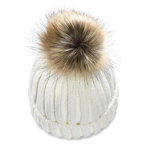 Women Winter Beanies Pom Hats and Knit Pom Pom Hat(white) | Amazon (US)
