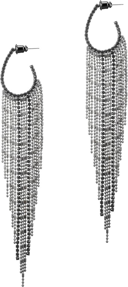 Chain Tassel Earrings for Women, Silver/Gold Tassel Earrings, Crystal Chandelier Earrings for Wom... | Amazon (US)