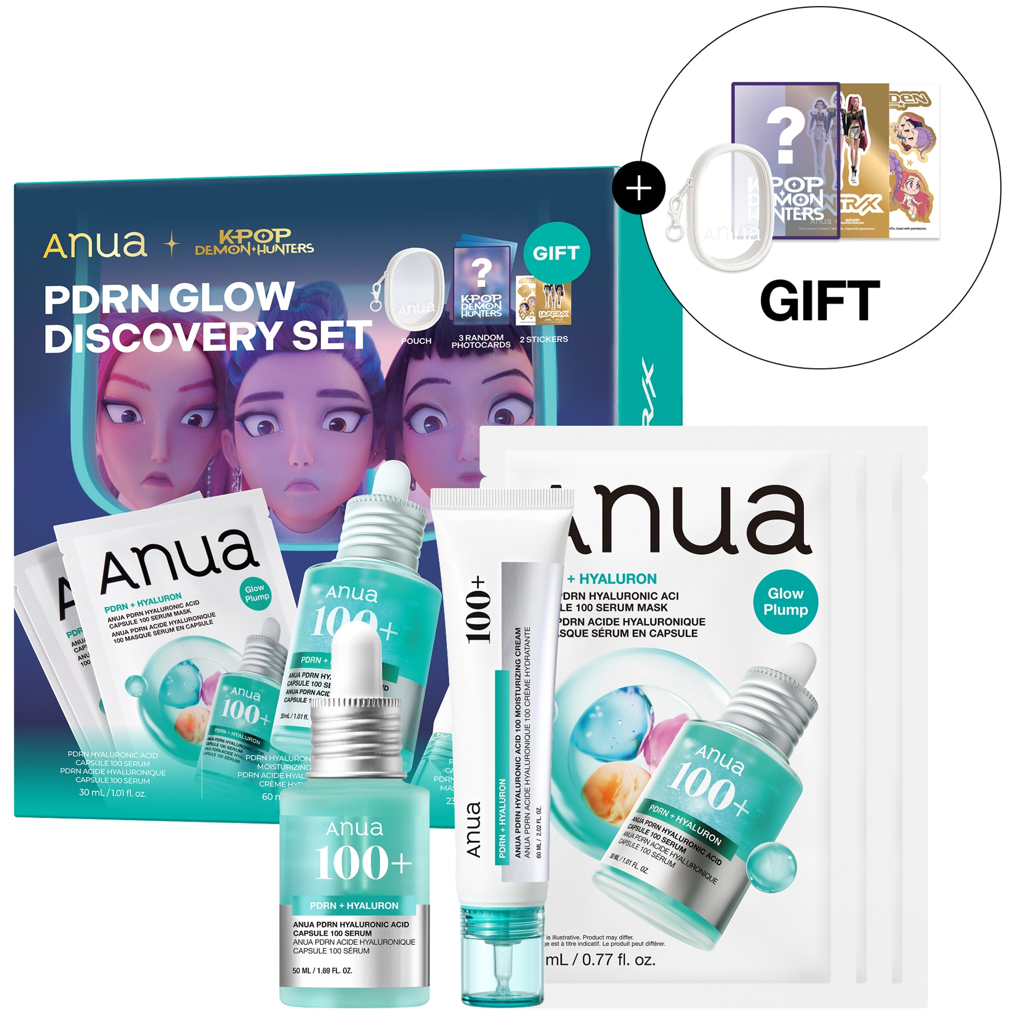 Anua K-Pop Demon Hunters PDRN Glow Discovery Set (Worth £53.00) | Cult Beauty