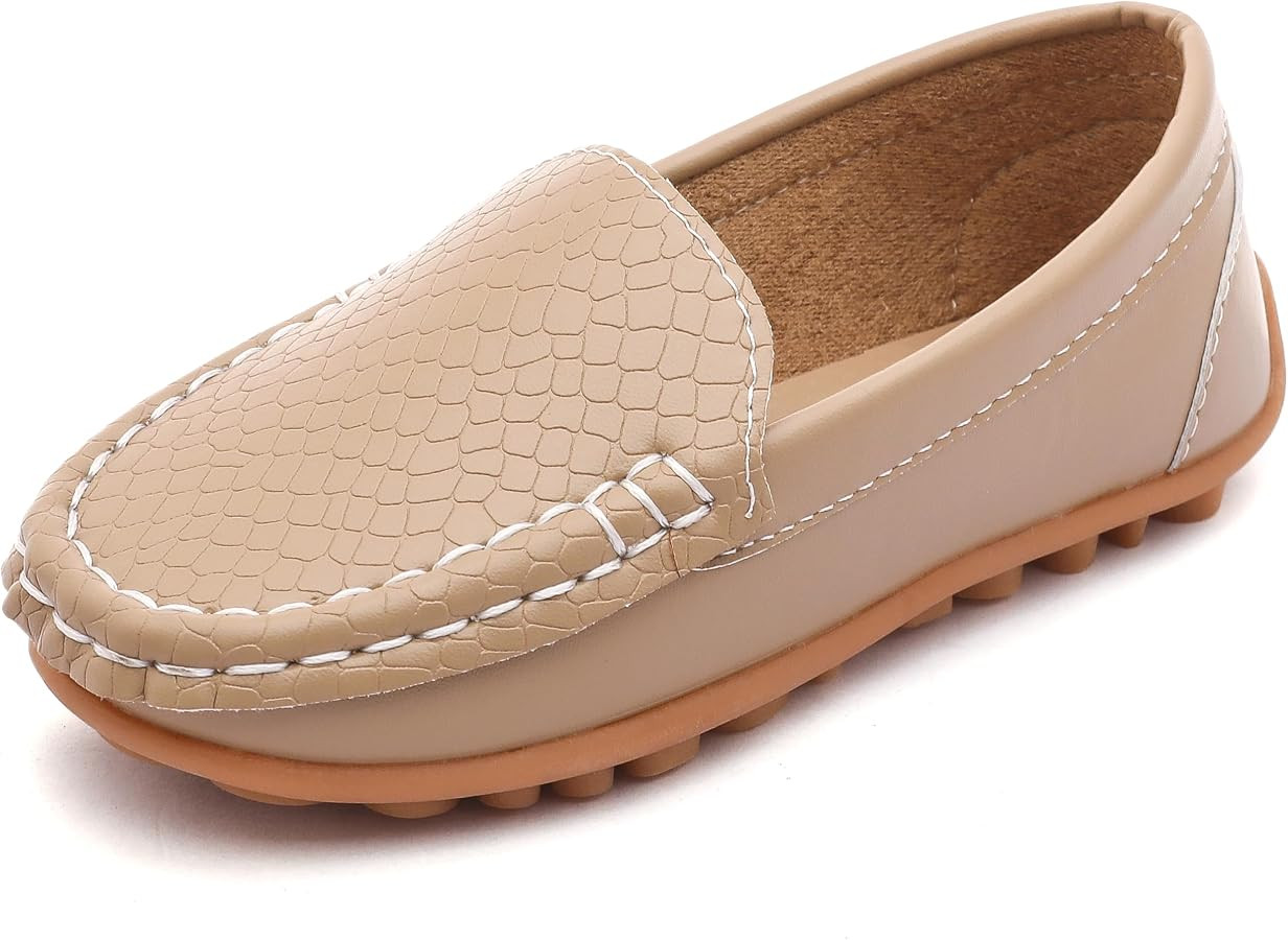 LONSOEN Toddler Little Kid Boys Girls Soft Slip On Loafers Dress Flat Shoes | Amazon (US)